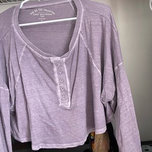 Purple aeropostal long sleeve crop top
